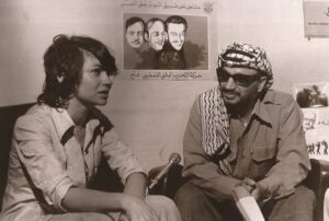 جوسلين صعب والرئيس الراحل عرفات من فيلم سفينة المنفى (1982)